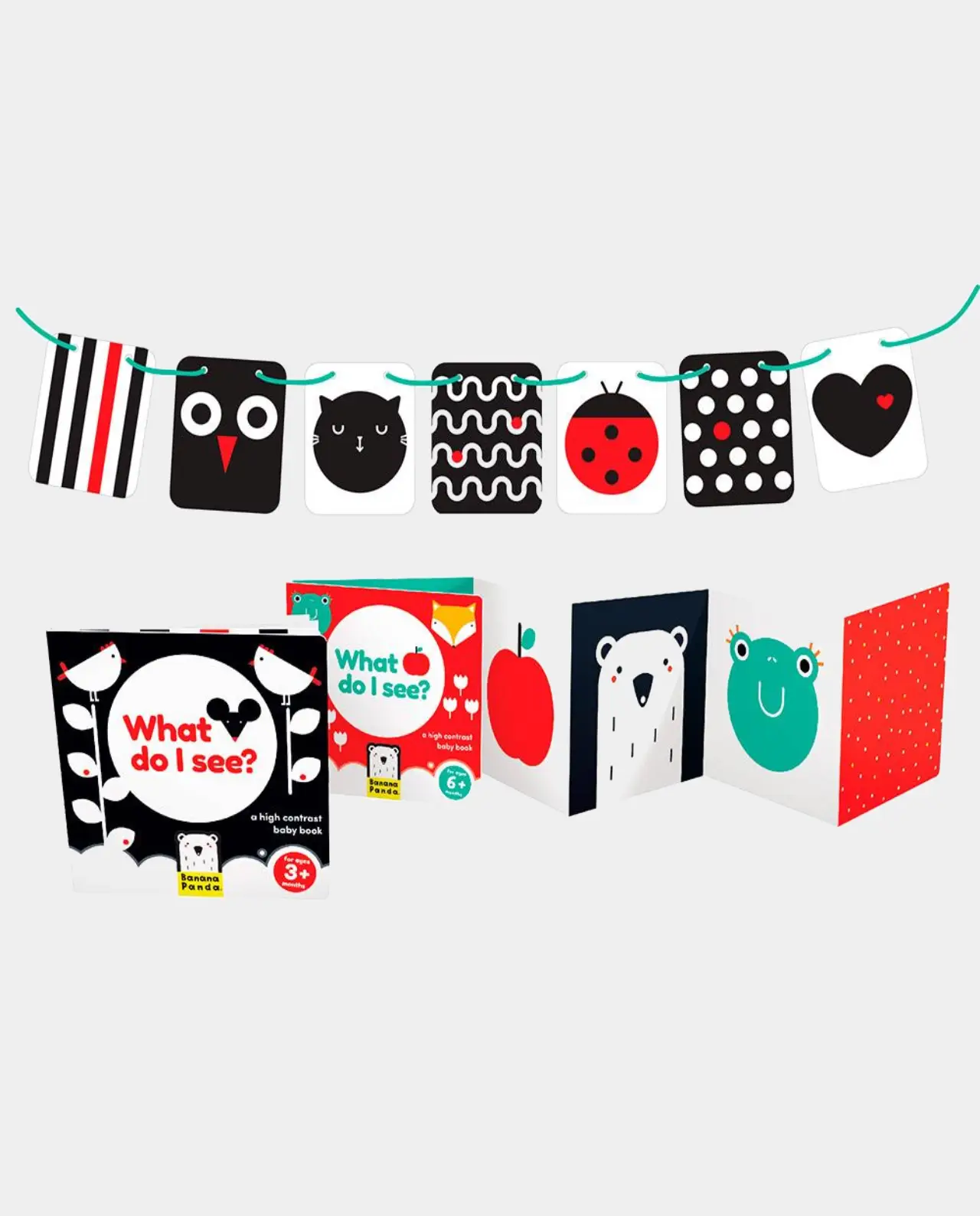 Cartas Alto contraste Baby Pack 0-3-6 – Banana Panda - Imagen 2