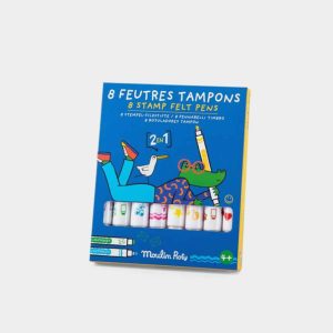 8 Rotuladores Tampon 2 en 1 Loufoques Moulin Roty