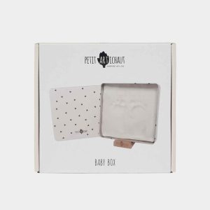 Caja Huella de Bebé Cuadrada Pretty Hearts