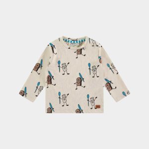 Camiseta Cream Tostada Manga Larga Baby Face