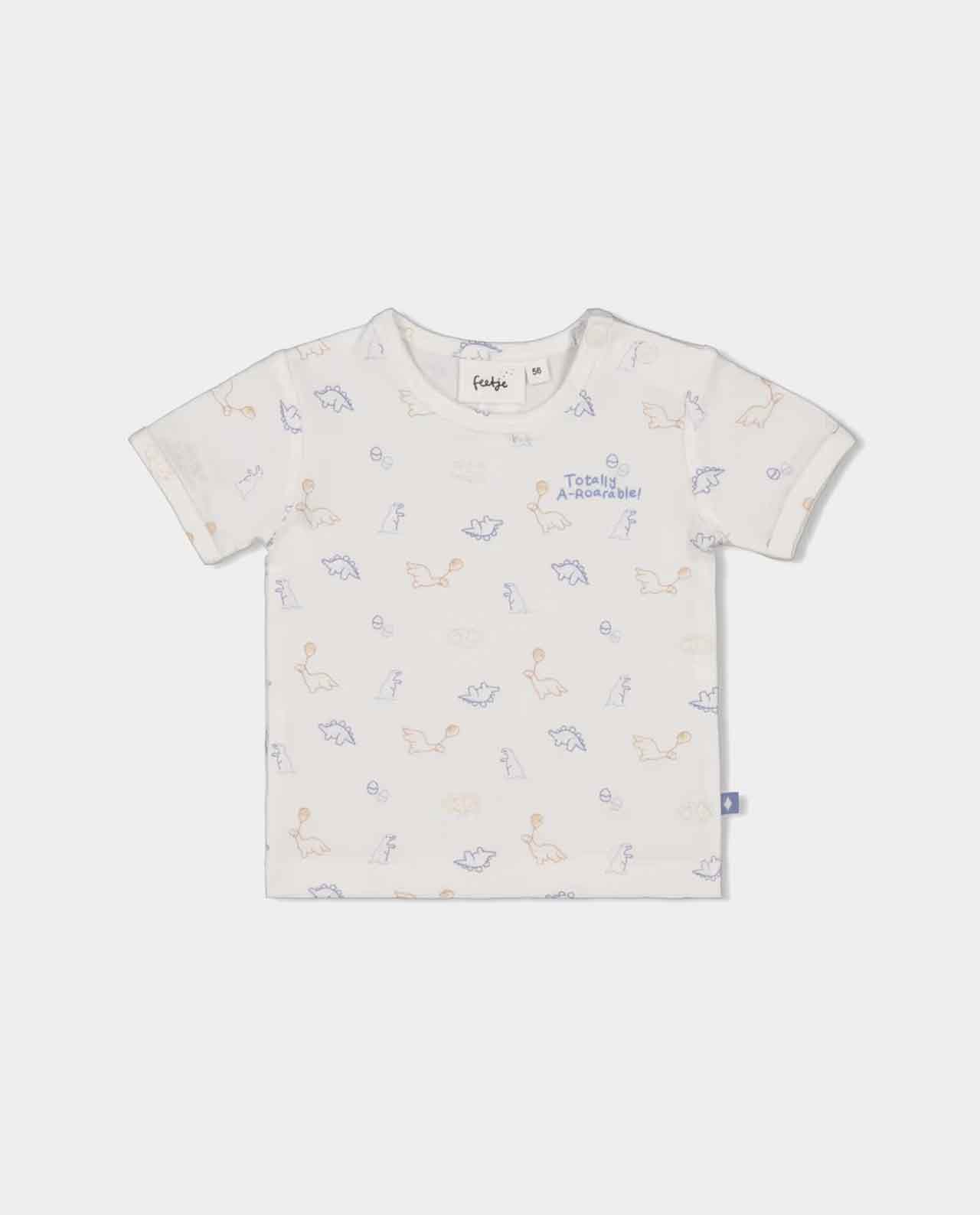 Camiseta Dinosaurios Azul Marrón Feetje