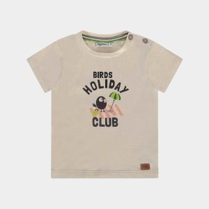 Camiseta Manga Corta Cream Birds Holiday Baby Face