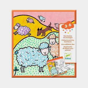 Dispensador de 10 dibujos para colorear Granja Djeco