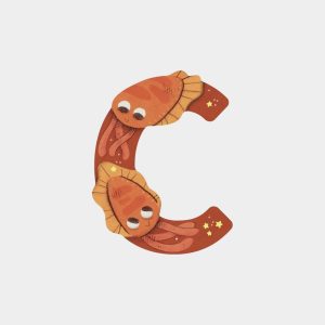 Letra C Naranja Moulin Roty