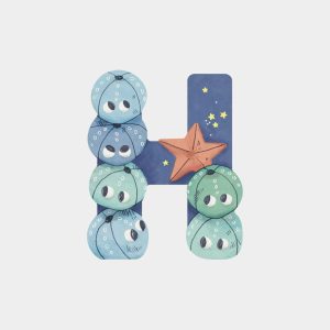 Letra H Azul Moulin Roty