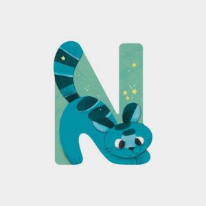 Letra N Azul Moulin Roty