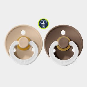 Pack Chupete BIBS Vainilla y Dark Oak NIGHT COLLECTION
